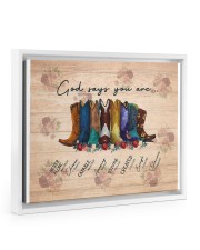 Peace Love Gift God Says You Are Floating Framed Canvas Prints White tile