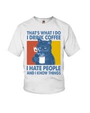 Cat Lover Grumpy Cat That's What I Do I Drink Coffee Youth T-Shirt tile