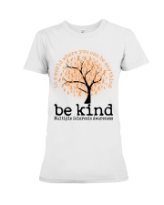 Multiple Sclerosis Awarerness Tree Ribbons In A World Where You Can Be Anything Be Kind Premium Fit Ladies Tee tile