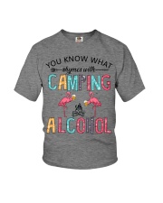 Camping Lover Flamingo You Know What Rhymes With Camping Alcohol Youth T-Shirt tile