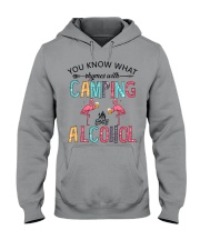 Camping Lover Flamingo You Know What Rhymes With Camping Alcohol Hooded Sweatshirt tile