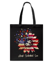 Autism Awareness Sunflower USA Flag Accept Understand Love Tote Bag tile