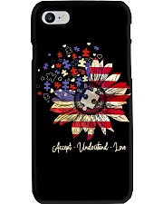 Autism Awareness Sunflower USA Flag Accept Understand Love Phone Case tile