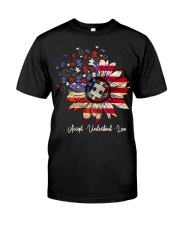 Autism Awareness Sunflower USA Flag Accept Understand Love Premium Fit Mens Tee tile
