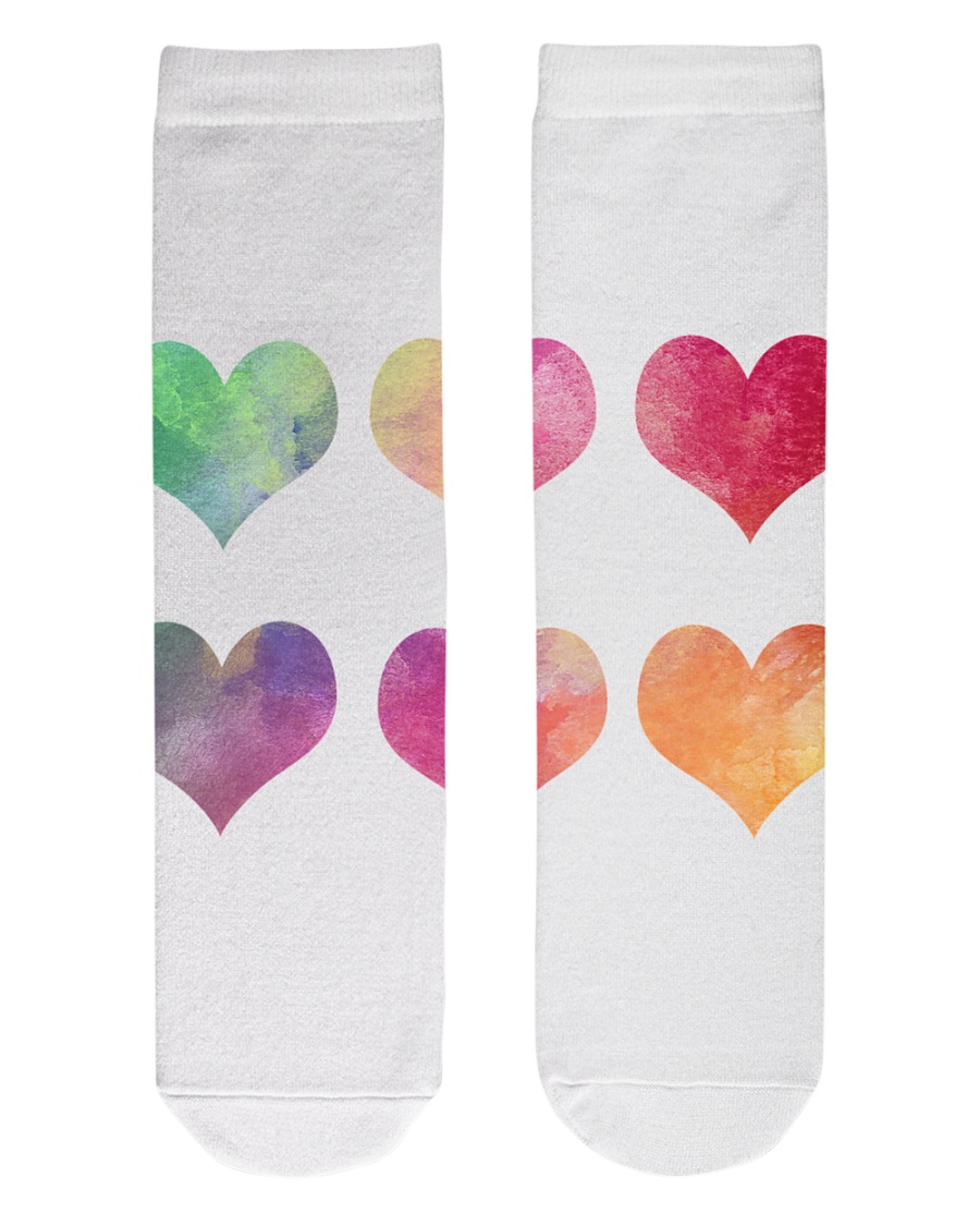 Colorful Heart Socks Crew Length Socks