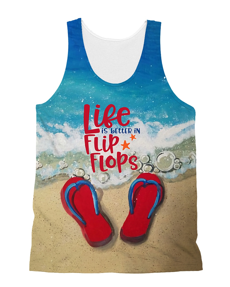 Red Flip Flop Tank Top QE25 All-over Unisex Tank