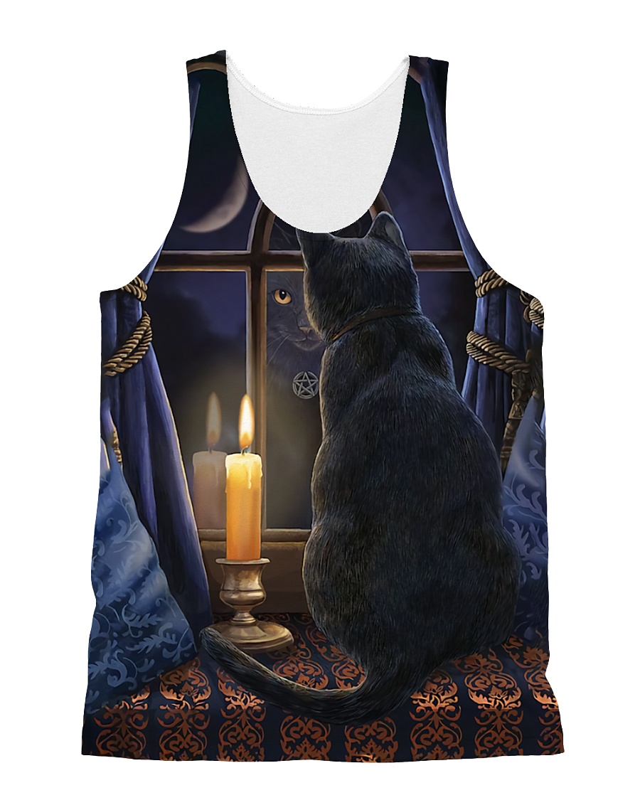 Cat In The Night Tank Top QE25 All-over Unisex Tank