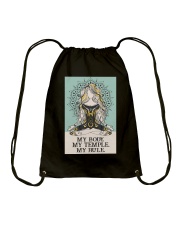 MY BODY MY TEMPLE MY RULE Drawstring Bag tile