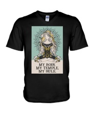 MY BODY MY TEMPLE MY RULE V-Neck T-Shirt tile