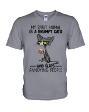 MY SPIRIT ANIMAL IS A GRUMPY CATS V-Neck T-Shirt tile