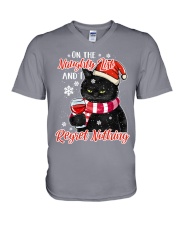 ON THE NAUGHTY LIST AND I REGRET NOTHING V-Neck T-Shirt tile