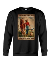JUST A GIRL WHO LOVES HORSES AND DOGS Crewneck Sweatshirt tile
