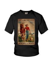 JUST A GIRL WHO LOVES HORSES AND DOGS Youth T-Shirt tile