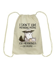 I DON'T LIKE MORNING PEOPLE OR MORNING OR PEOPLE Drawstring Bag tile