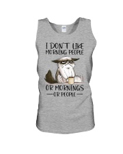 I DON'T LIKE MORNING PEOPLE OR MORNING OR PEOPLE Unisex Tank tile