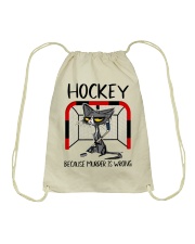 HOCKEY BECAUSE MURDER IS WRONG Drawstring Bag tile