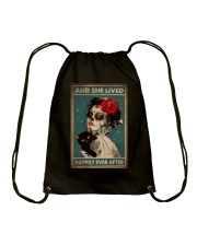 AND SHE LIVED HAPPILY EVER AFTER Drawstring Bag tile
