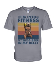 I'M INTO FITNESS FIT'NESS BEER IN MY BELLY V-Neck T-Shirt tile