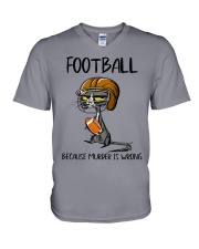 FOOTBALL BECAUSE MURDER IS WRONG V-Neck T-Shirt tile