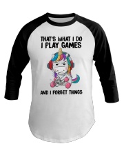 THAT'S WHAT I DO I PLAY GAMES AND I FORGET THINGS Baseball Tee tile