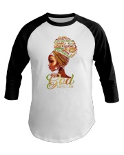 AFRO GIRL - CUSTOM NAME Baseball Tee tile