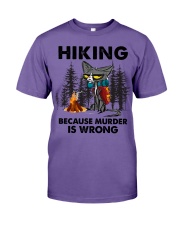 HIKING BECAUSE MURDER IS WRONG Premium Fit Mens Tee tile