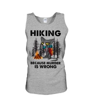 HIKING BECAUSE MURDER IS WRONG Unisex Tank tile
