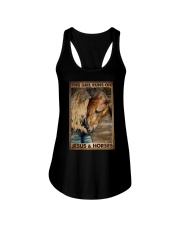 THIS GIRL RUNS ON JESUS ANS HORSES Ladies Flowy Tank tile