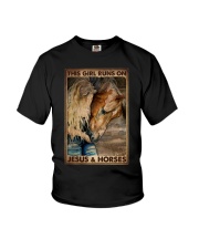 THIS GIRL RUNS ON JESUS ANS HORSES Youth T-Shirt tile