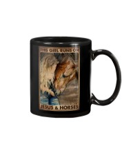 THIS GIRL RUNS ON JESUS ANS HORSES Mug tile