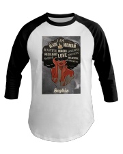 AFRO GIRL - CUSTOM NAME Baseball Tee tile