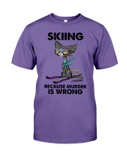 SKIING BECAUSE MURDER IS WRONG Premium Fit Mens Tee tile
