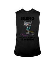 SKIING BECAUSE MURDER IS WRONG Sleeveless Tee tile