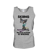 SKIING BECAUSE MURDER IS WRONG Unisex Tank tile