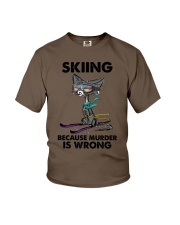 SKIING BECAUSE MURDER IS WRONG Youth T-Shirt tile