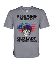 ASSUMING I'M JUST AN OLD LADY V-Neck T-Shirt tile