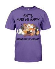 CATS MAKE ME HAPPY HUMAN MAKE MY HEAD HURT Premium Fit Mens Tee tile