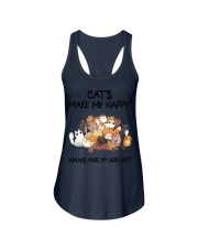CATS MAKE ME HAPPY HUMAN MAKE MY HEAD HURT Ladies Flowy Tank tile