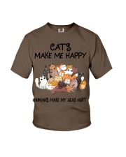 CATS MAKE ME HAPPY HUMAN MAKE MY HEAD HURT Youth T-Shirt tile