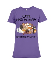 CATS MAKE ME HAPPY HUMAN MAKE MY HEAD HURT Premium Fit Ladies Tee tile