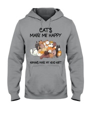 CATS MAKE ME HAPPY HUMAN MAKE MY HEAD HURT Hooded Sweatshirt tile