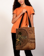 Bee Leather Pattern Print All-over Tote aos-all-over-tote-lifestyle-front-06