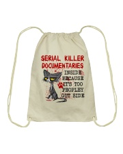 SERIAL KILLER DOCUMENTARIES Drawstring Bag tile