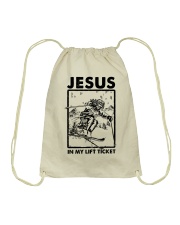 JESUS IN MY LIFT TICKET Drawstring Bag tile