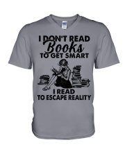 GIRL - TATTOOED BOOKWORM V-Neck T-Shirt tile