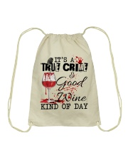 IT'S A TRUE CRIME AND GOOD WINE KIND OF DAY Drawstring Bag tile