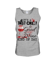 IT'S A TRUE CRIME AND GOOD WINE KIND OF DAY Unisex Tank tile