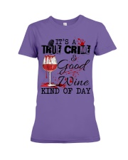 IT'S A TRUE CRIME AND GOOD WINE KIND OF DAY Premium Fit Ladies Tee tile