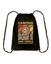 CAMPING AND VODKA BECAUSE MURDER IS WRONG Drawstring Bag tile
