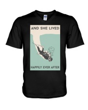 AND SHE LIVED HAPPILY EVER AFTER V-Neck T-Shirt tile